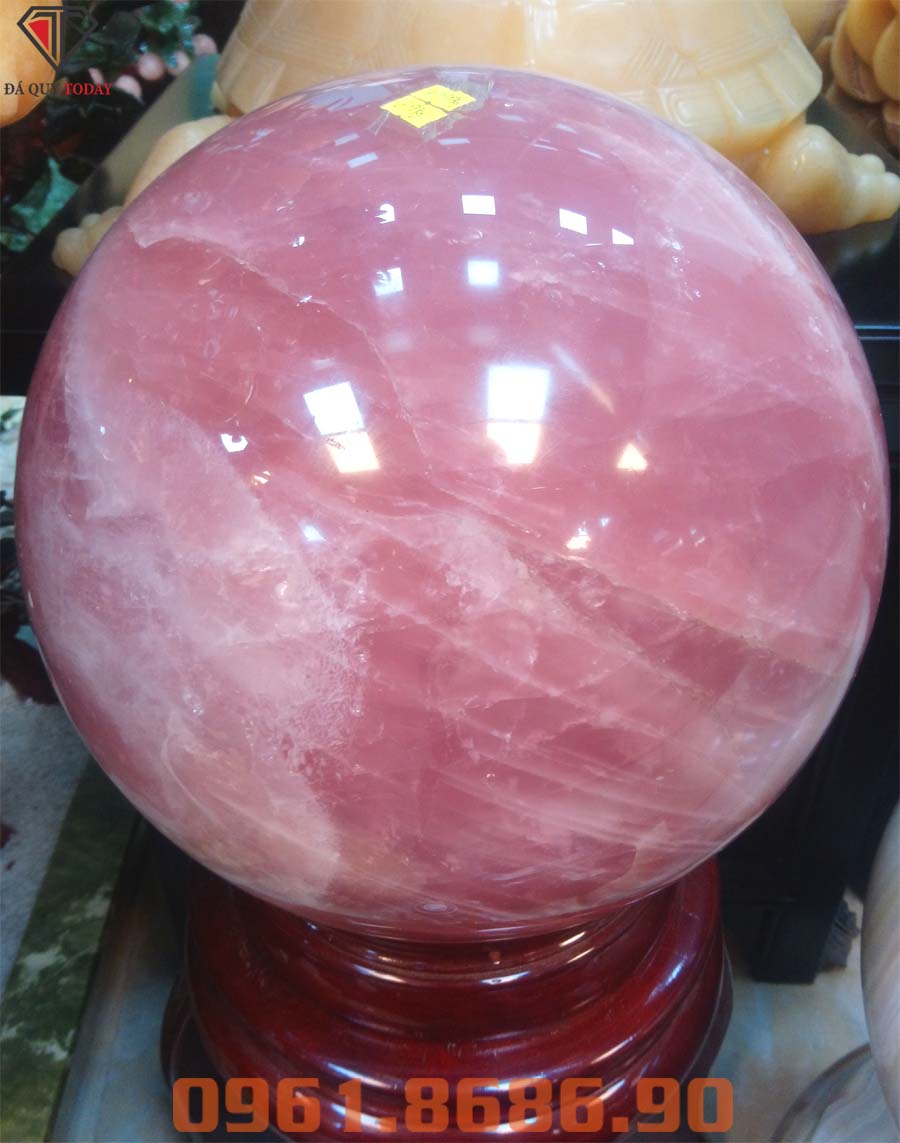 Quả cầu đá thạch anh hồng 35kg
