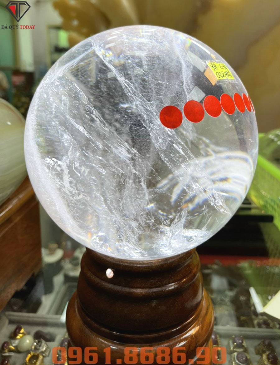 Quả cầu đá thạch anh trắng 6.9kg