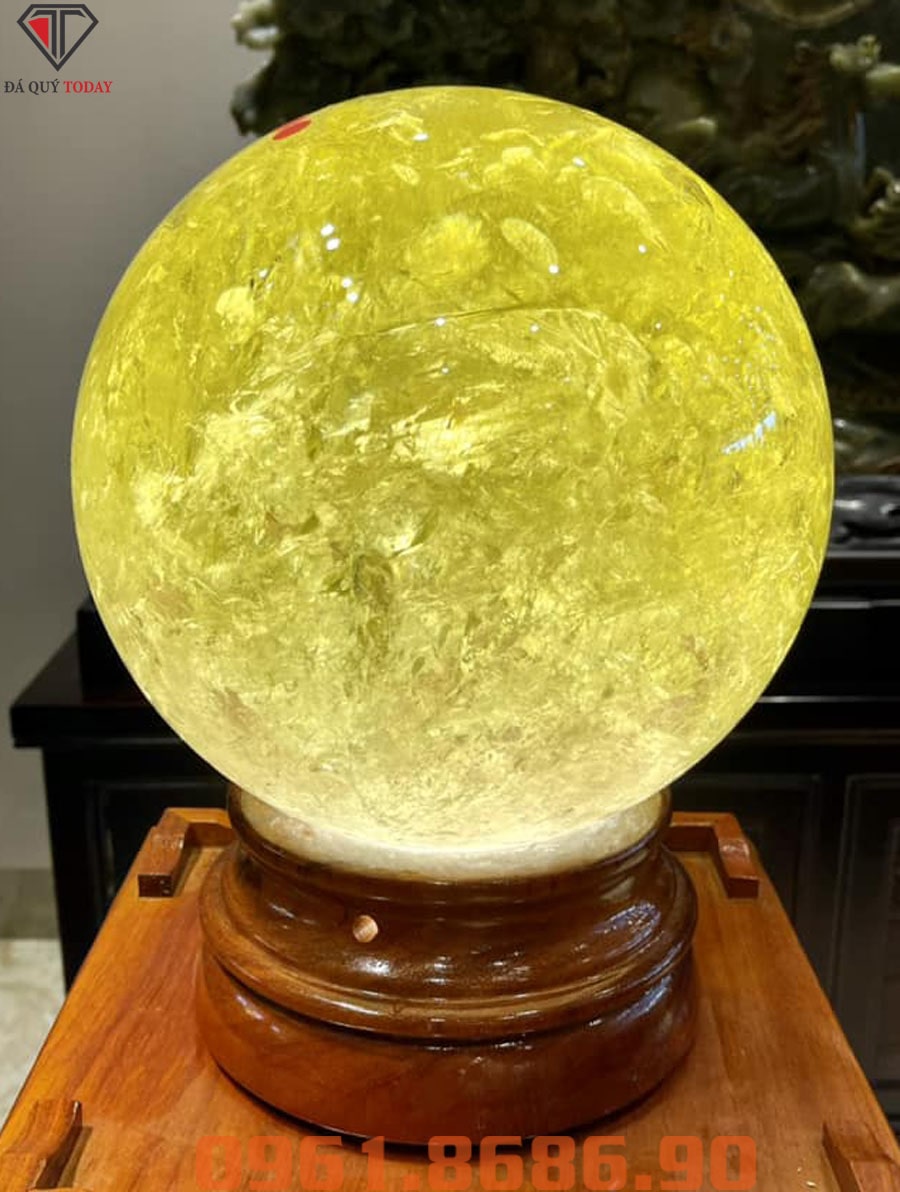 Quả cầu đá thạch anh vàng 20kg